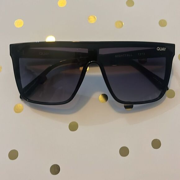 Quay Australia NIGHTFALL Extra Large Sunglasses-Black/Black Blue Polariz… - Picture 14 of 15